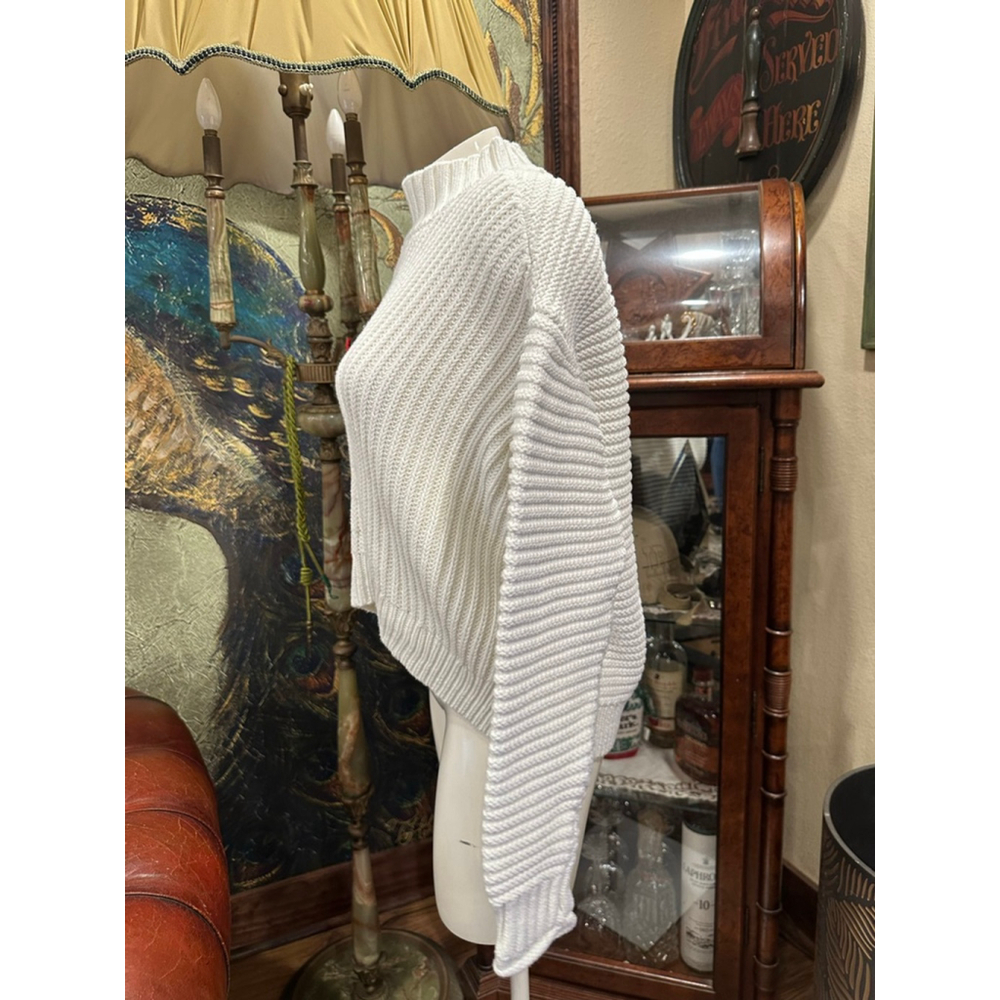 Lucky Brand White Mock Neck Knit Sweater Large - Picture 2 of 8